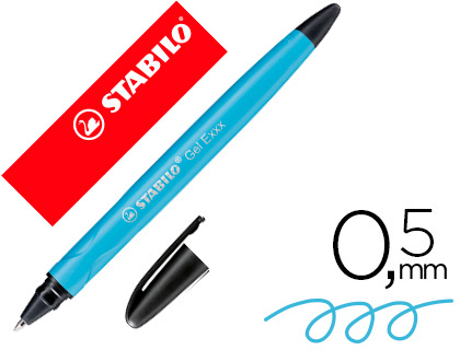 ROLLER GEL STABILO EXXX EFFAABLE PAR FROTTEMENT POINTE MOYENNE TRAC 0.5MM CAPUCHON CLIP COLORIS TURQUOISE