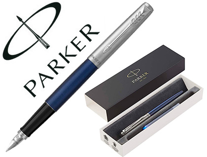 STYLO-PLUME PARKER JOTTER BLEU ROYAL CT PLUME M GB INCLUT 2 CARTOUCHES ENCRE BLEUE