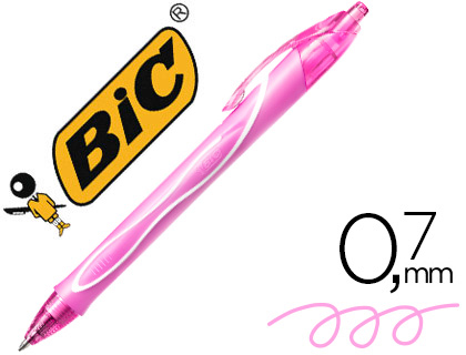 ROLLER BIC GELOCITY QUICK DRY ENCRE GEL POINTE 0.7MM COLORIS ROSE