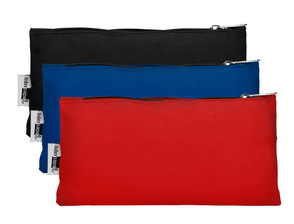 TROUSSE SCOLAIRE LIDERPAPEL PLATE FOURRE-TOUT COMPARTIMENT FERMETURE ZIP USAGE JOURNALIER 200X60MM COLORIS ASSORTIS