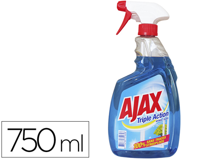 NETTOYANT VITRES AJAX TRIPLE ACTION SPRAY 750 ML