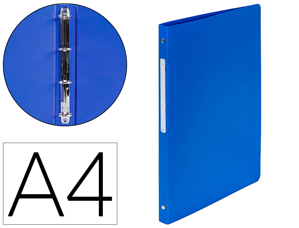 CLASSEUR EXACOMPTA OPAK 4 ANNEAUX 15MM POLYPROPYLNE MAT 5/10E DOS 20MM A4 COLORIS BLEU