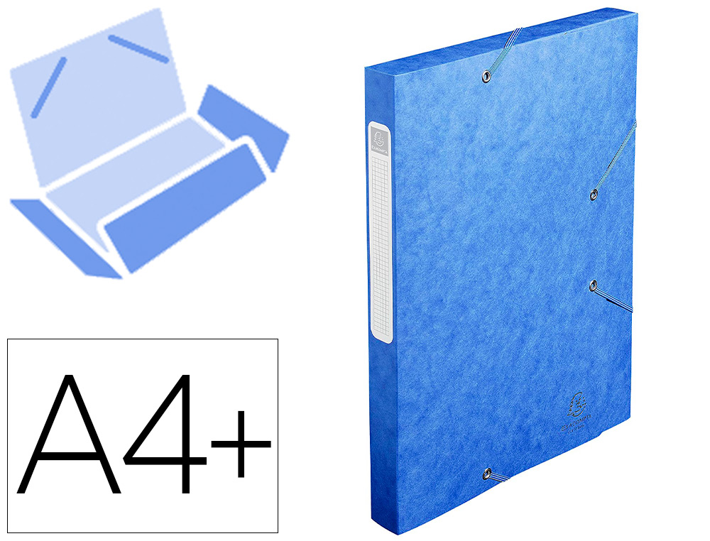BOÎTE CLASSEMENT EXACOMPTA EXABOX CARTE LUSTRÉE 7/10E A4+ 25X33CM DOS 2,5CM COLORIS BLEU