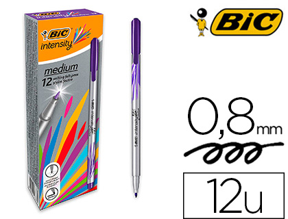 FEUTRE BIC INTENSITY POINTE MOYENNE 0.8MM CORPS FIN       CAPUCHON COULEUR ENCRE FLUIDE INTENSE COLORIS VIOLET