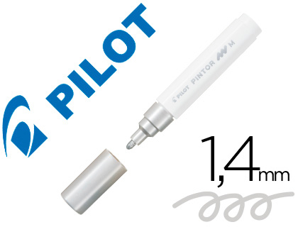 MARQUEUR PILOT PINTOR PEINTURE BASE D'EAU ULTRA-COUVRANTE TOUTES SURFACES POINTE MOYENNE RSISTANTE COLORIS ARGENT