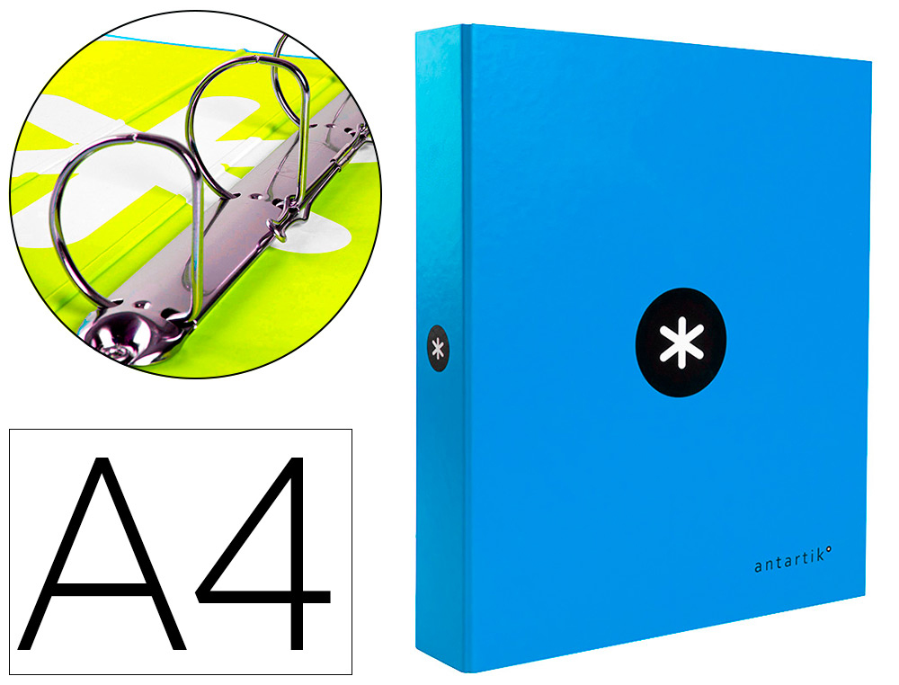 CLASSEUR ANTARTIK 4 ANNEAUX END 40MM A4+ CARTON REMBORD    COLORIS BLEU