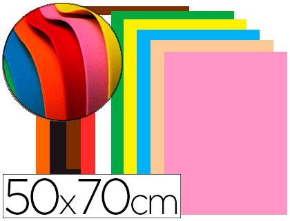 PLAQUE MOUSSE LIDERPAPEL PAILLETE 50X70CM 60G/M2 PAISSEUR 2MM COLORIS ASSORTIS