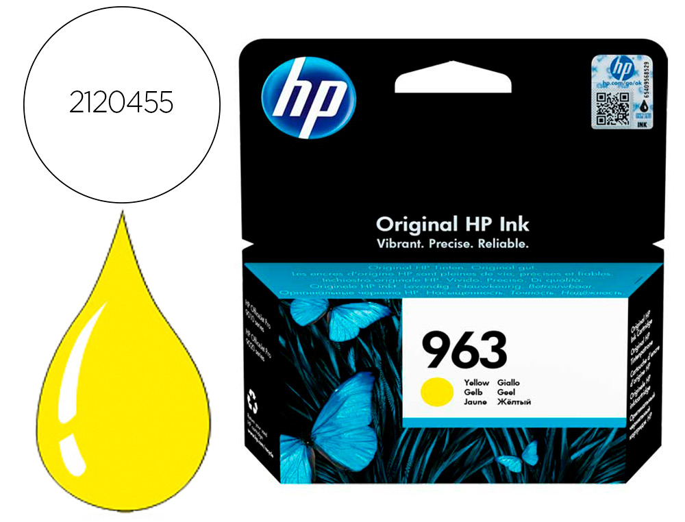 CARTOUCHE HP JET ENCRE 963 OFFICEJET PRO 9010 - 9020 /   9022 / 9023 / 9025 700 PAGES  JAUNE