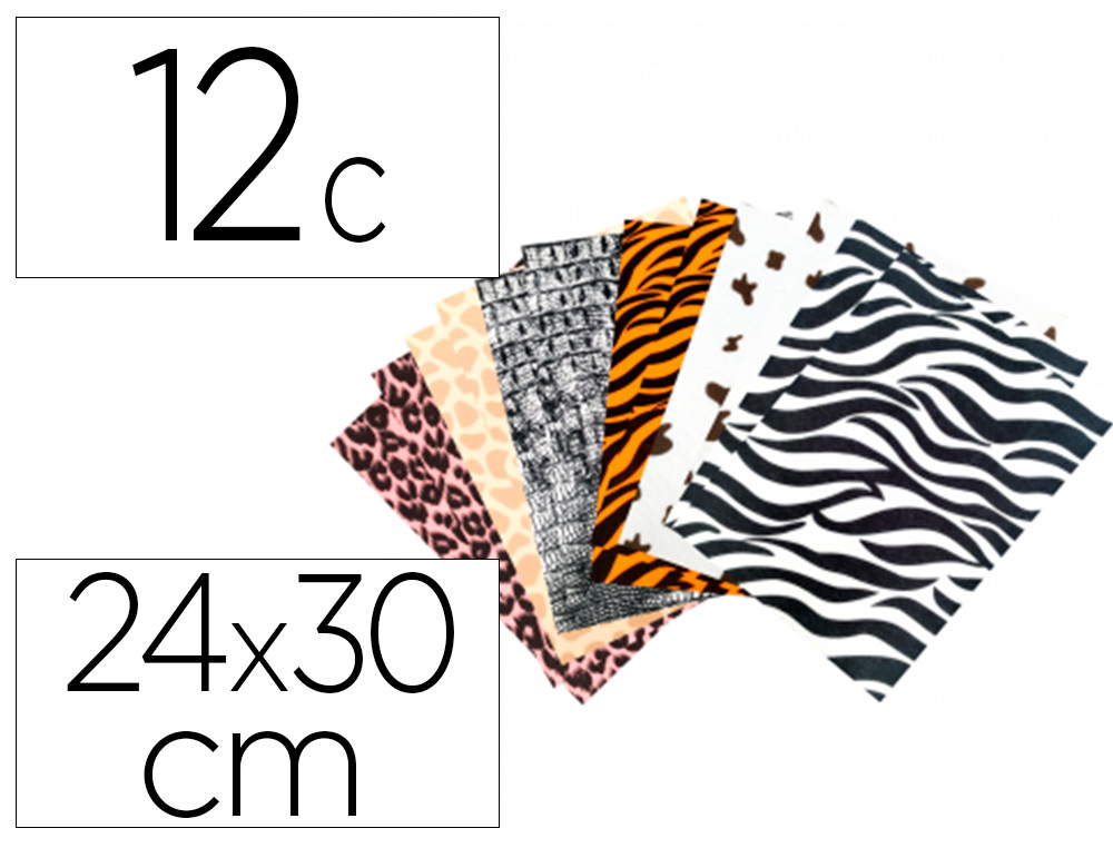 FEUTRINE SODERTEX THEME ANIMAL 1MM 240X300MM 12       COUPONS IMPRIMES
