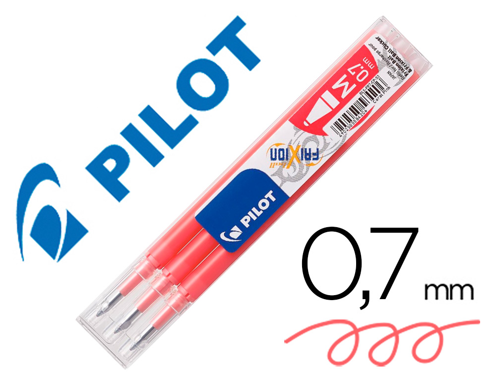 Pilot Cartouche FriXion Refill 3 pièces 0.7 mm, Rouge bordeaux