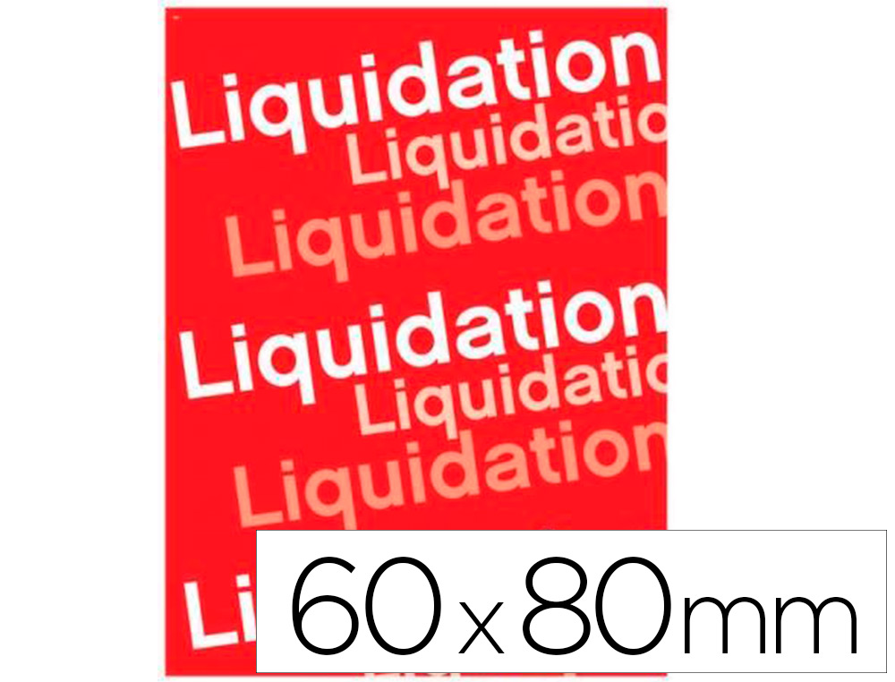 AFFICHE LIQUIDATION APLI AGIPA 600X800MM IMPRIM BLANC COLORIS ROUGE