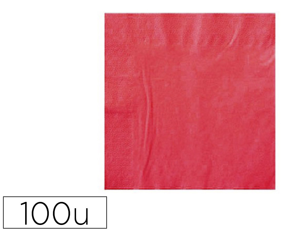 SERVIETTE 2PLIS 38X38CM ROUGE PQT DE 100