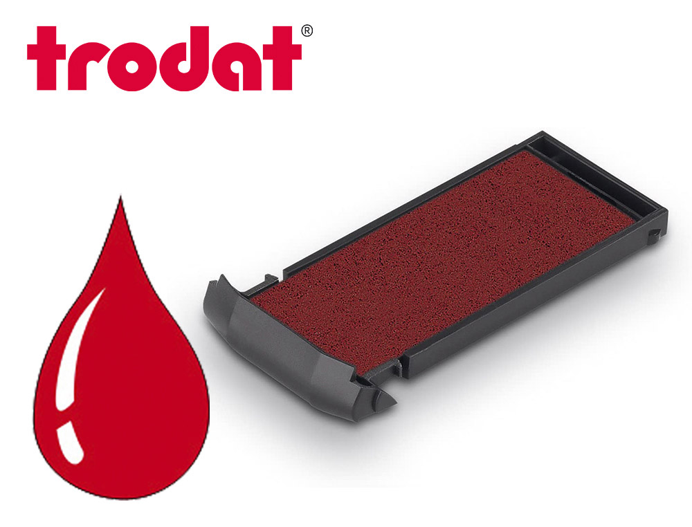 CASSETTE ENCRAGE TRODAT 6/9411 POUR TAMPON MOBILE PRINTY 9411 38X14MM COLORIS ROUGE