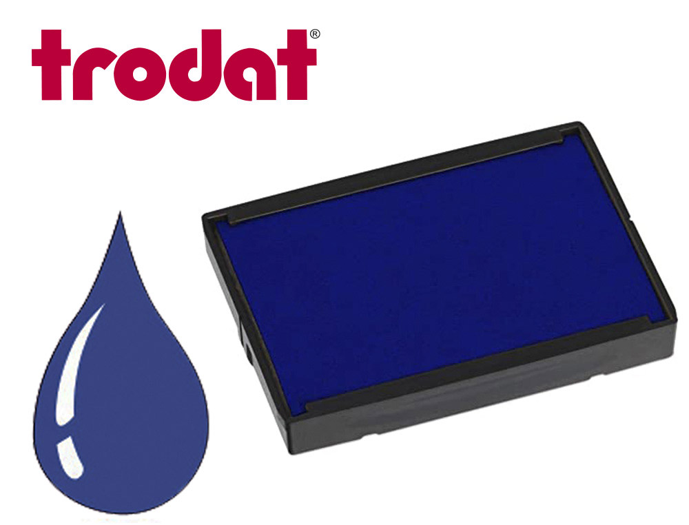 CASSETTE ENCRAGE TRODAT 6/4929B POUR TAMPON ENCREUR PRINTY 4929/4729 TAILLE EMPREINTE 50X30MM COLORIS BLEU