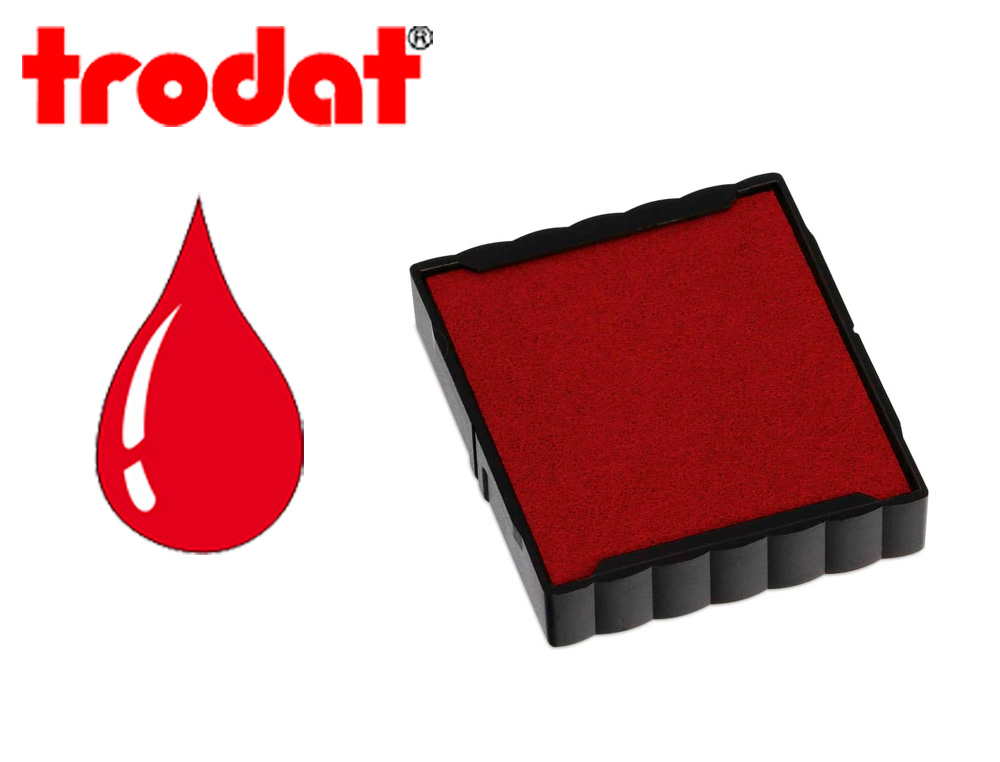 CASSETTE ENCRAGE TRODAT 6/4923C POUR TAMPON ENCREUR PRINTY 4923/4930 TAILLE EMPREINTE 30X30MM COLORIS ROUGE