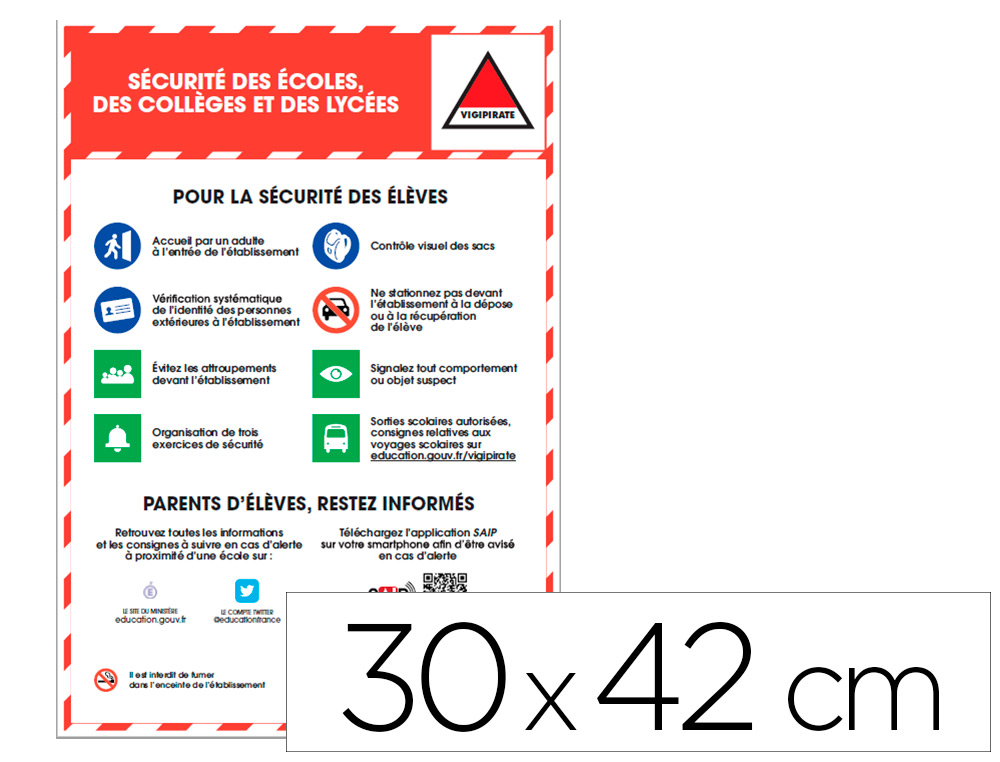 PANNEAU DE SIGNALISATION VIGIPIRATE PVC SIGNALETIQUE   BIZ SCURIT DES COLES       COLLGES ET LYCES AVEC