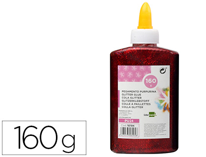 COLLE PAILLETEE LIDERPAPEL COLORIS ROUGE METALLISE - POT DE 160G