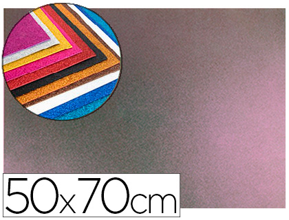PLAQUE MOUSSE LIDERPAPEL PAILLETEE DIM. 500X700MM      60G/M2 EPAISSEUR 2MM BICOLORE ROSE VERT