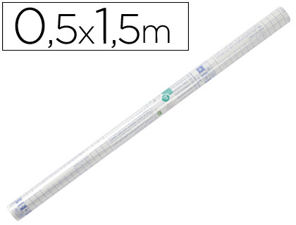 COUVRE-LIVRES LIDERPAPEL ADHSIF REPOSITIONNABLE 0.5X1.50M ROULEAU PLASTIQUE 50 MICRONS