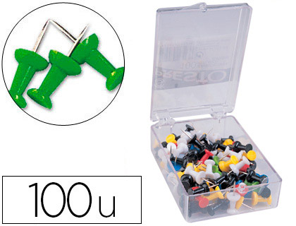 PUNAISE Q-CONNECT PINGLE MMO COLORIS VERT BOTE 100 UNITS