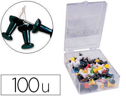 PUNAISE Q-CONNECT PINGLE MMO COLORIS NOIR BOTE 100 UNITS