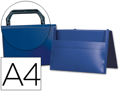 POCHETTE LIDERPAPEL POLYPROPYLNE PORTE-DOCUMENTS A4 297X210MM 1000 MICRONS POIGNE PLASTIQUE FERMOIR OPAQUE BLEU