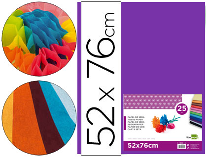 PAPIER DE SOIE LIDERPAPEL 52X76CM 18G/M2 UNICOLORE VIOLET SACHET 25F