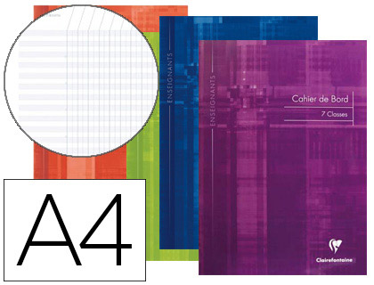 CARNET BORD PIQU CLAIREFONTAINE POUR ENSEIGNANTS A4 21X29,7CM 44 PAGES