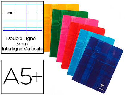 CAHIER PIQU CLAIREFONTAINE CRITURE POUR ENFANTS A5+ 17X22CM 32 PAGES 90G DOUBLE LIGNE 3MM VERTICALE MARGE