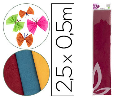 PAPIER CRPON LIDERPAPEL 34G/M2 50CMX2.5M UNICOLORE BORDEAUX