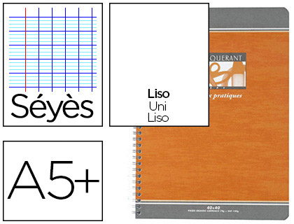 CAHIER TRAVAUX PRATIQUES PIQU CONQURANT SEPT COUVERTURE OFFSET A5+ 17X22CM 96 PAGES 70G 48 SYS/48 UNIES