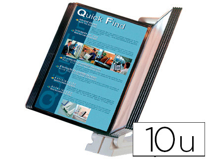 PUPITRE Q-CONNECT MURAL ET BUREAU ACCS RAPIDE INFORMATION PROTECTION DOCUMENTS COLORIS NOIR INCLUS 10 POCHETTES A4