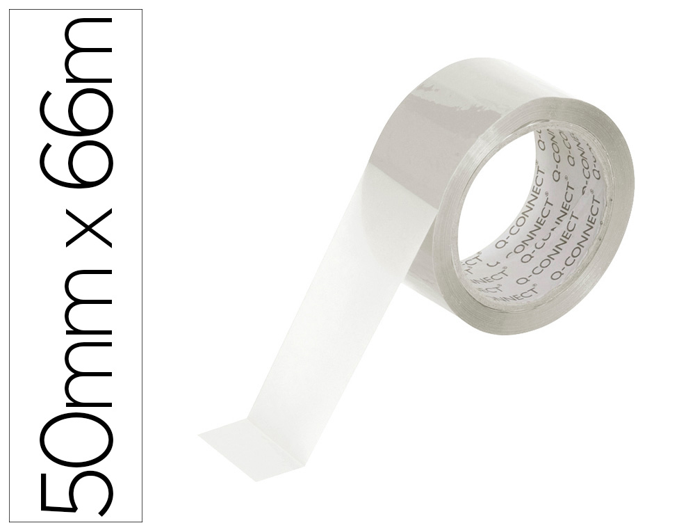 RUBAN ADHESIF Q-CONNECT POLYPROPYLENE 60 MICRONS SANS SOLVANT RECYCLABLE SILENCIEUX 50MMX66M COLORIS TRANSPARENT