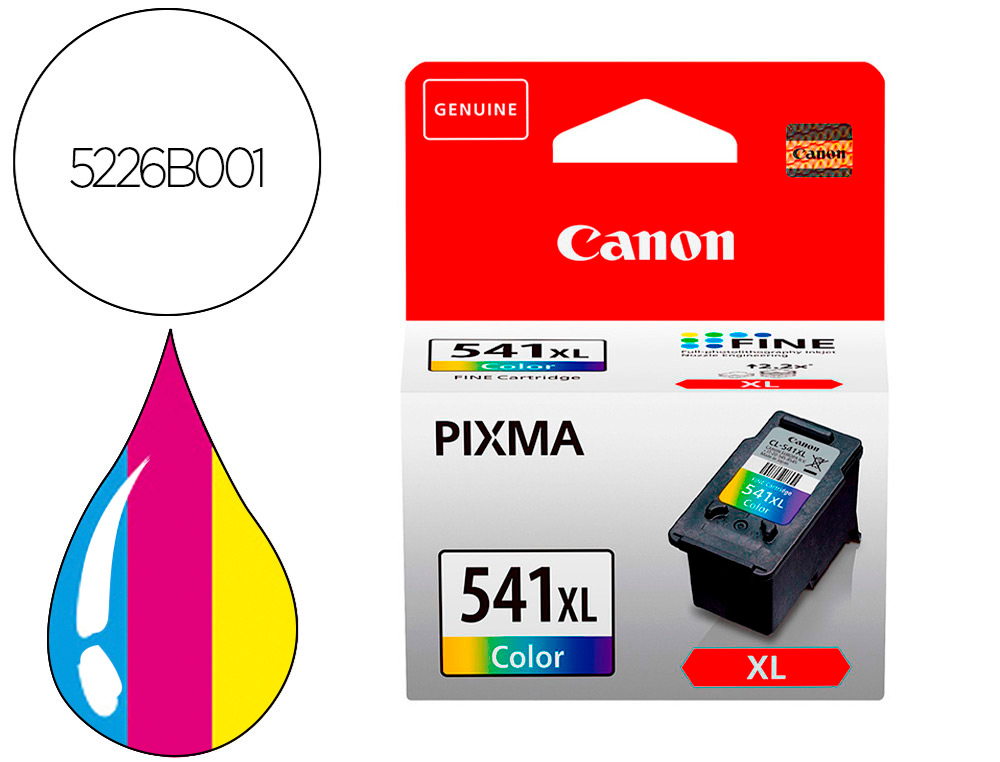 CARTOUCHE CANON JET D'ENCRE 5226B005-CL541XL SOUS BLISTER HAUTE CAPACITE 250P COULEURS  CYAN MAGENTA JAUNE