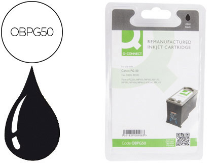 CARTOUCHE Q-CONNECT JET D'ENCRE COMPATIBLE IMPRIMANTES CANON 50 PG50 COULEUR NOIR 510P