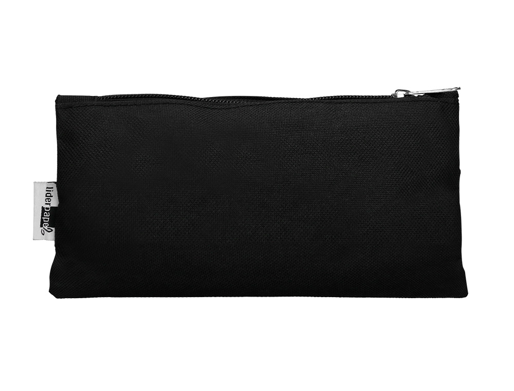 TROUSSE SCOLAIRE LIDERPAPEL PLATE FOURRE-TOUT COMPARTIMENT FERMETURE ZIP USAGE JOURNALIER 200X60MM COLORIS NOIR