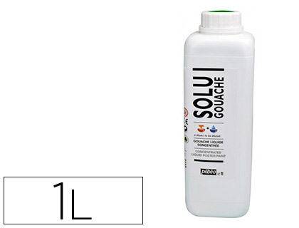 GOUACHE PBO SOLUGOUACHE LIQUIDE CONCENTRE DILUTION COMPLTE COUVRANTE ONCTUEUSE COLORIS VERT LUMIRE FLACON 1000ML