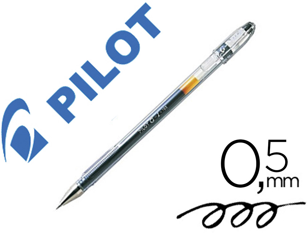 STYLO-BILLE PILOT G1 7 CRITURE MOYENNE 0.7MM ENCRE GEL CORPS TRANSLUCIDE COULEUR DENSE NOIR