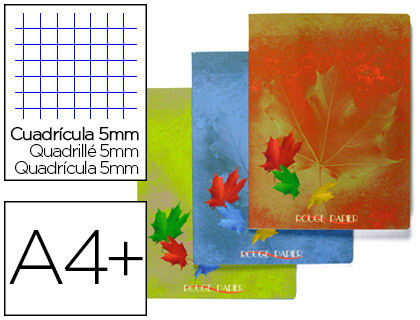 CAHIER PIQU ROUGE PAPIER COUVERTURE PELLICULE LAVABLE A4+ 21,2X31CM PAPIER 90G 192 PAGES 5X5MM