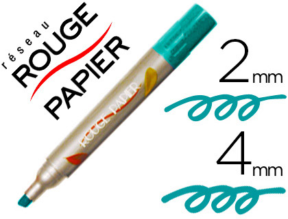 MARQUEUR ROUGE PAPIER TABLEAU BLANC POINTE OGIVE TRAC 2/4MM EFFAABLE  SEC CORPS PLASTIQUE COULEUR VERT