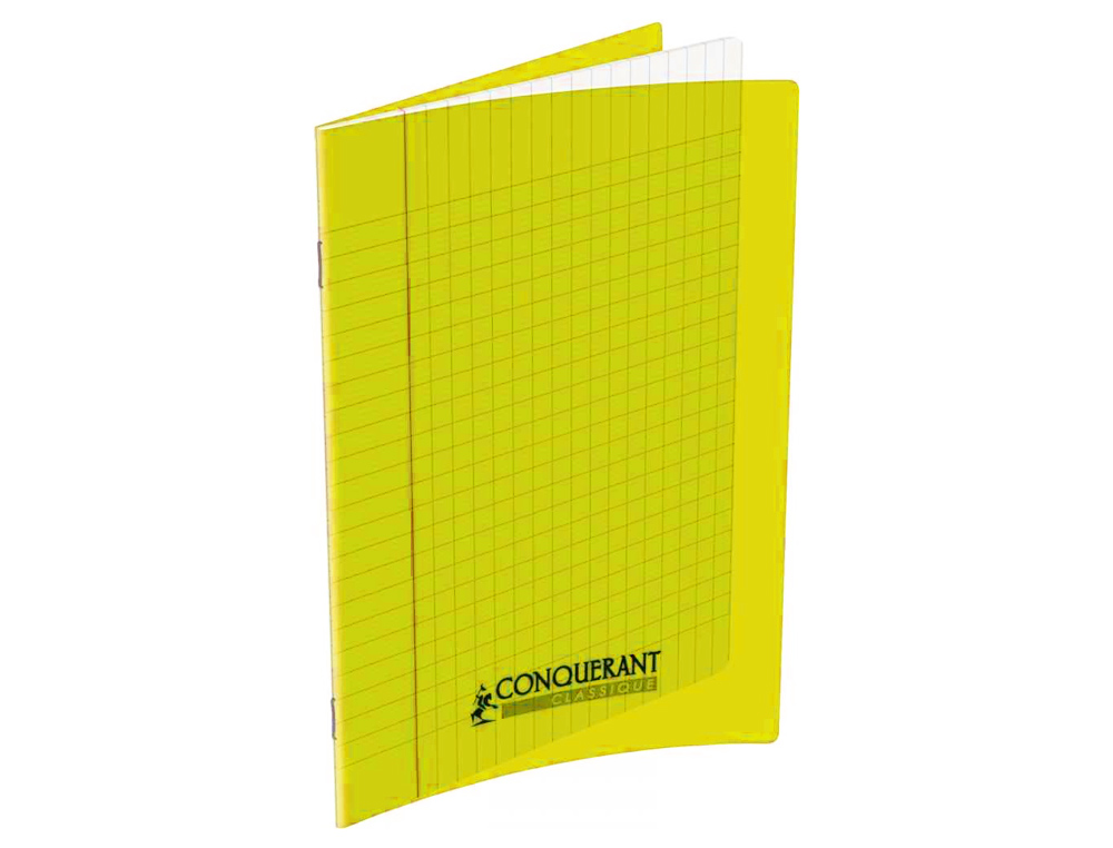 CAHIER CONQURANT POLYPROPYLNE A5+ 17X22CM 140 PAGES 90G SYS COLORIS JAUNE