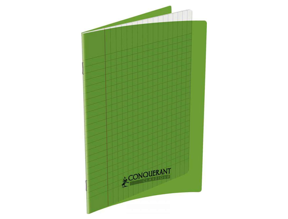 CAHIER AGRAFÉ CONQUÉRANT CLASSIQUE POLYPROPYLÈNE A4 48 PAGES 90G SÉYÈS COLORIS VERT