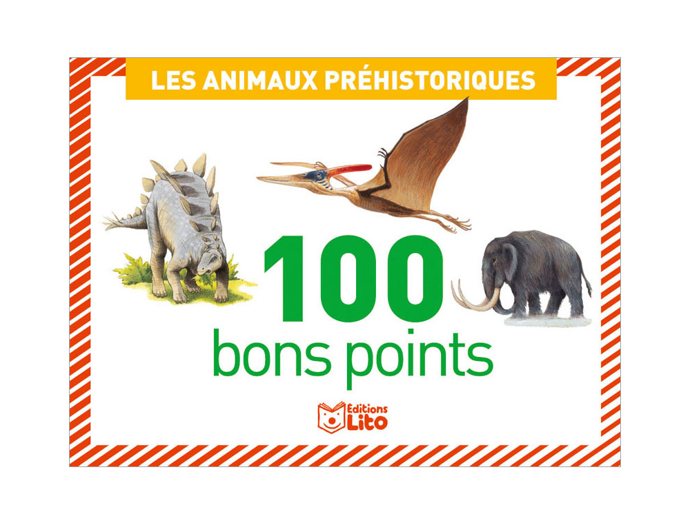 BON POINT DITIONS LITO ANIMAUX PRHISTORIQUES TEXTE PDAGOGIQUE AU VERSO 61X82MM BOTE 100 UNITS