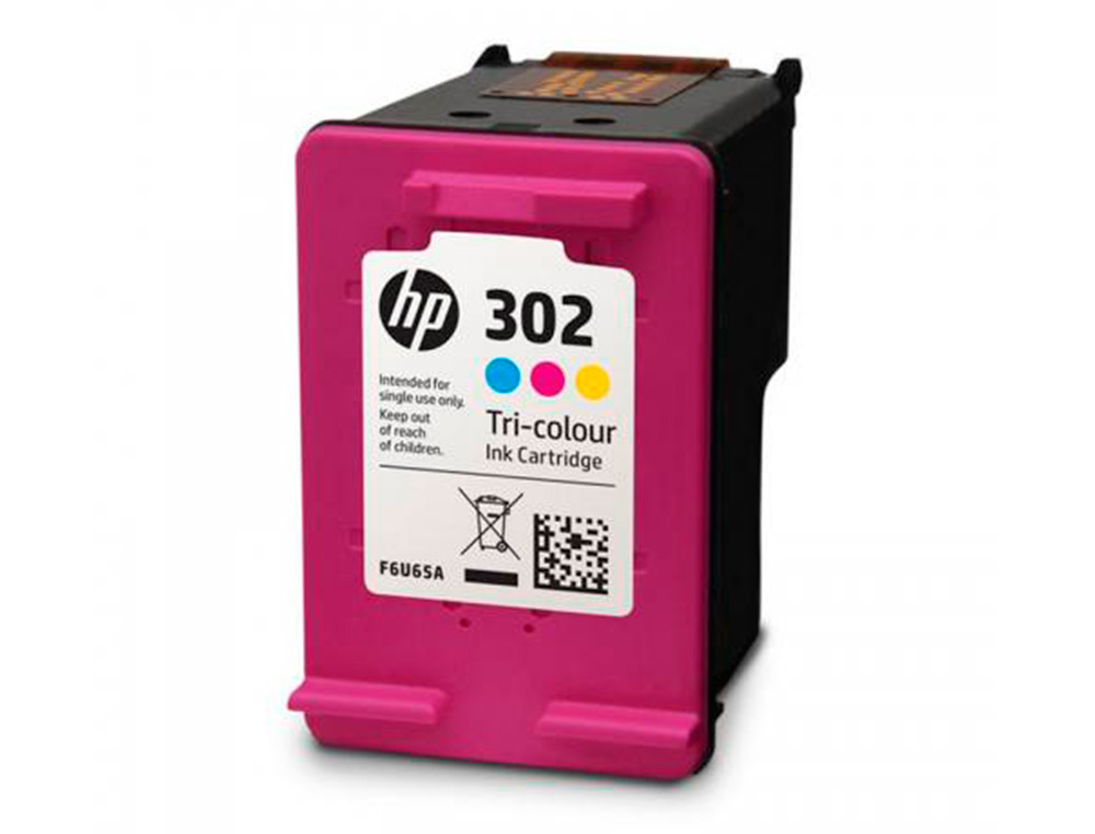CARTOUCHE HP 302 JET D'ENCRE FAU65AE 3 COULEURS CYAN/MAGENTA/JAUNE 165P