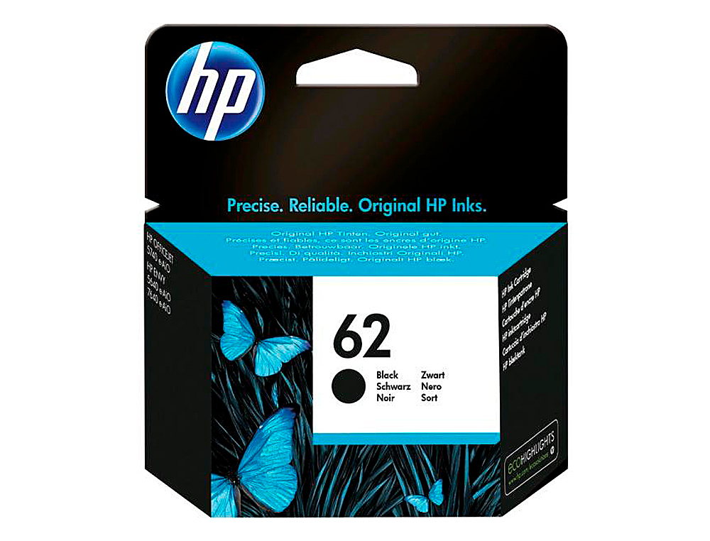 CARTOUCHE HP 62 JET D'ENCRE C2P04AE COULEUR NOIR 200P
