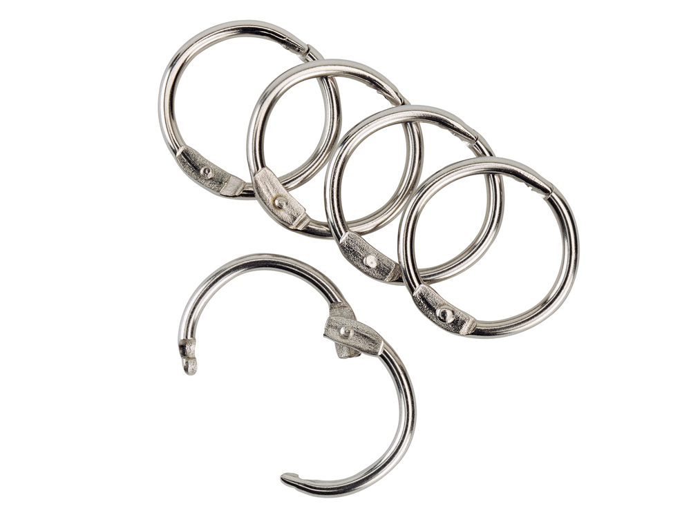 ANNEAU ARTICULÉ Q-CONNECT POUR RELIURE ACIER NICKELÉ DIAMÈTRE 19MM BOÎTE DE 100 UNITÉS