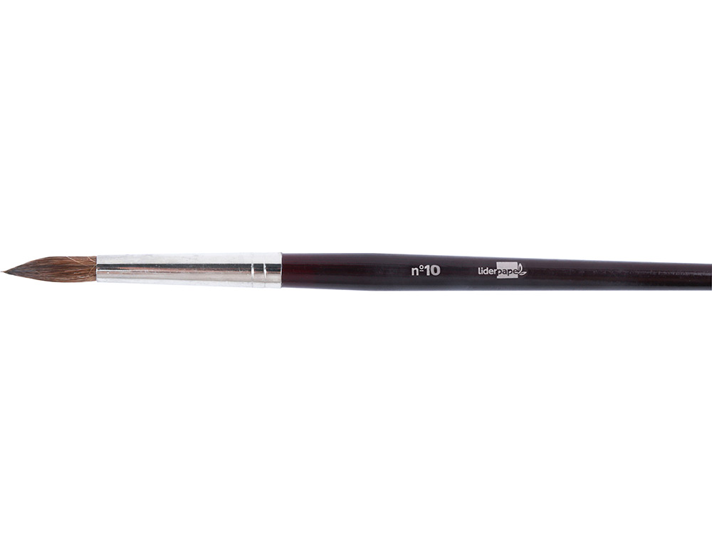 PINCEAU LIDERPAPEL BOIS VIROLE CHROMÉE AQUARELLE Nº10