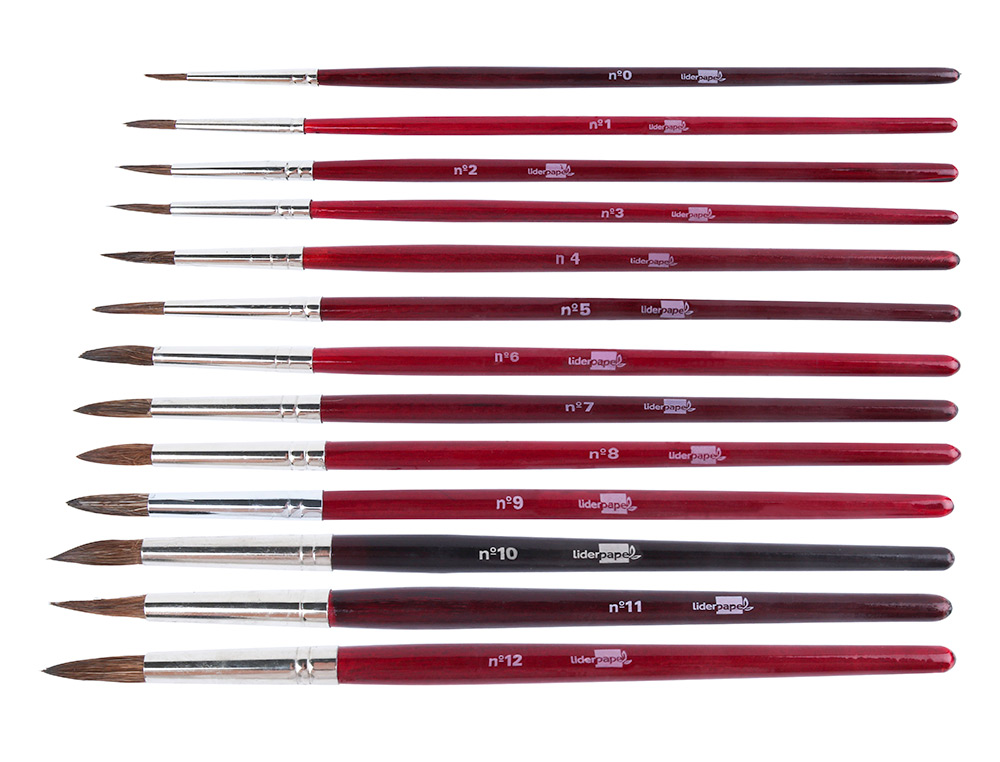 PINCEAU LIDERPAPEL BOIS VIROLE CHROMÉE AQUARELLE Nº10