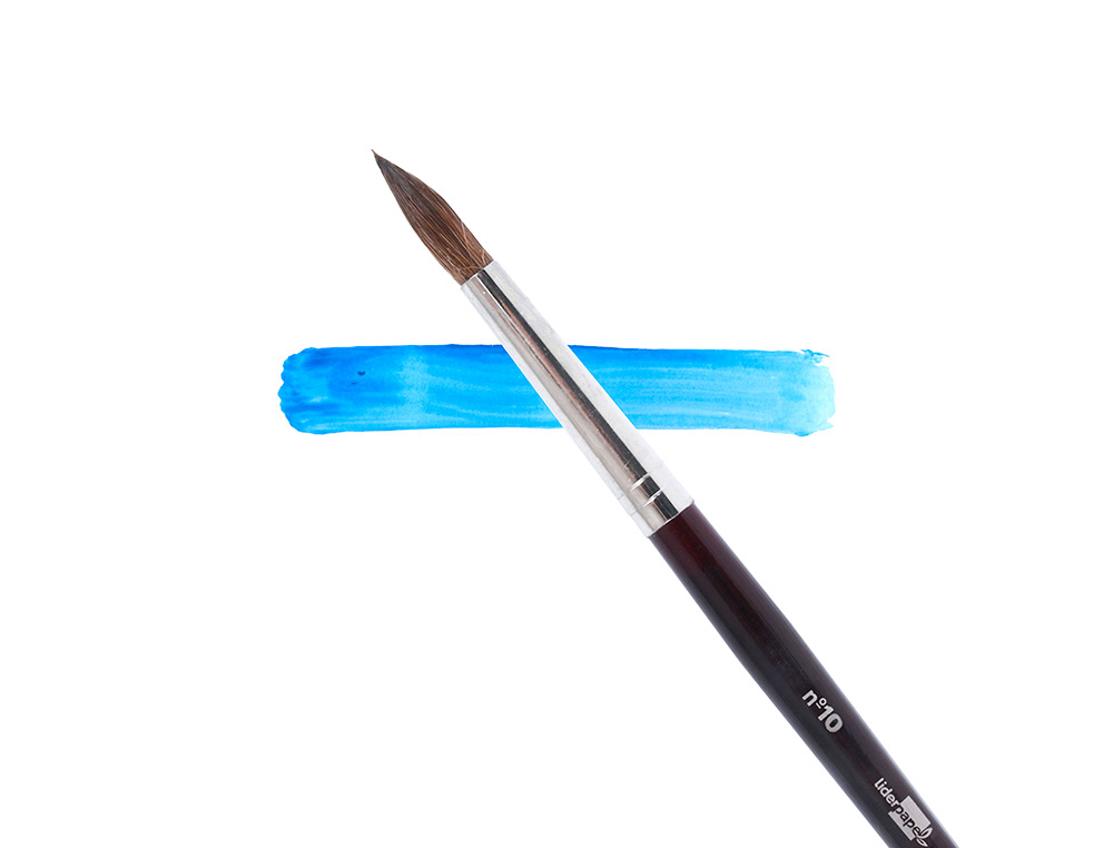 PINCEAU LIDERPAPEL BOIS VIROLE CHROMÉE AQUARELLE Nº10