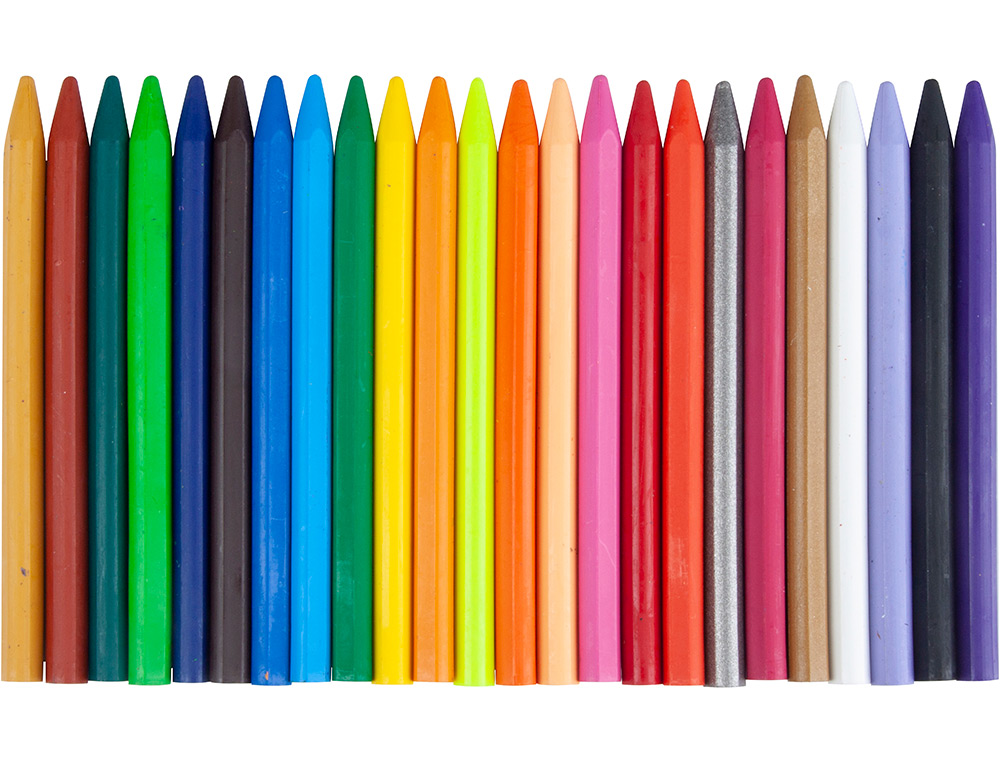 CRAYON CIRE LIDERPAPEL 115MM RÉSISTANT NON SALISSANT EFFAÇABLE ÉTUI CARTON 24 UNITÉS